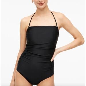 J.Crew Strapless One Piece Swimsuit Classic Resort Black Vacation Retro S NWT